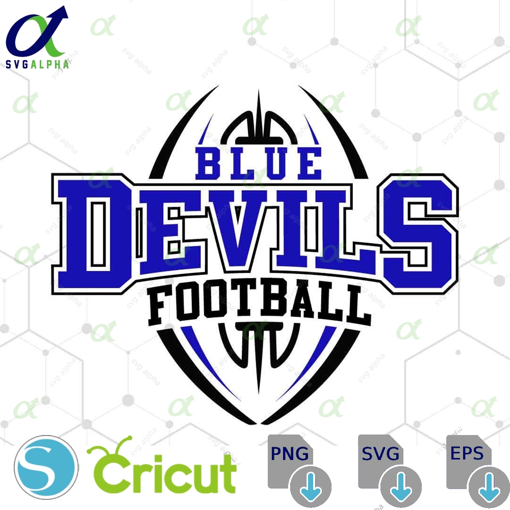 Blue Devils Mascot Svg Png Blue Devils Football Svg Varsity Blue Devils Shirt School Spirit Mascot Svg Football Cheer Png Football Mom